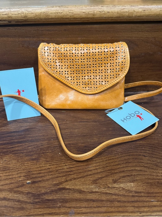 HOBO Handbags - HOBO The Original Lexa Laser-Cut Leather Crossbody Bag - Tangerine / Tan - NWT